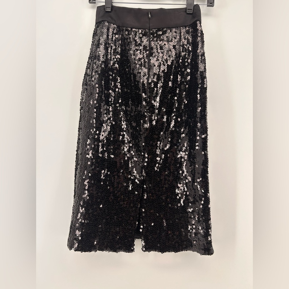 AKRIS Black Sequin BEADED PENCIL SKIRT QUIET LUXURY OLD MONEYSIZE 4 - Picture 2 of 11